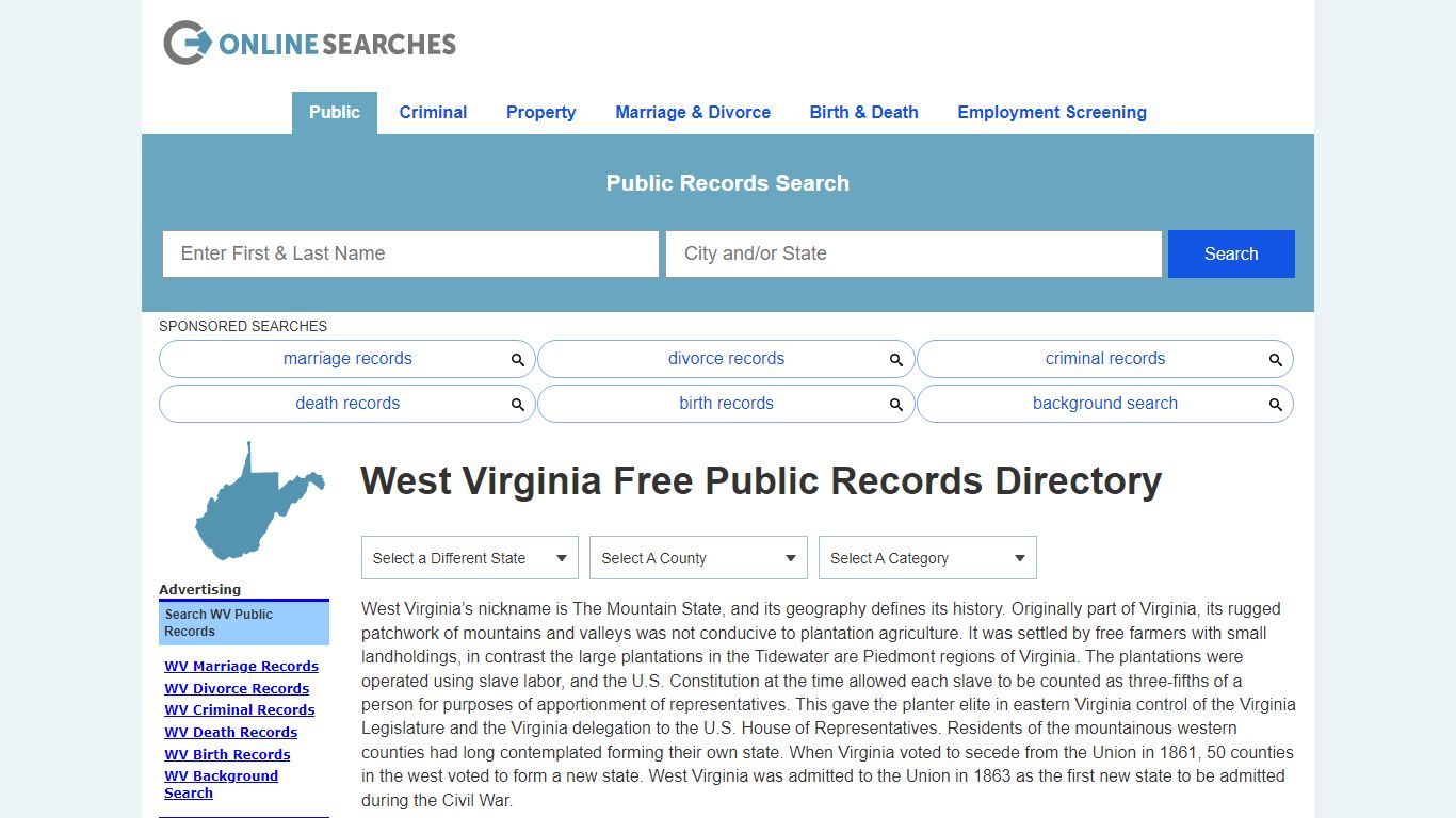 West Virginia Public Records Directory & Official ...