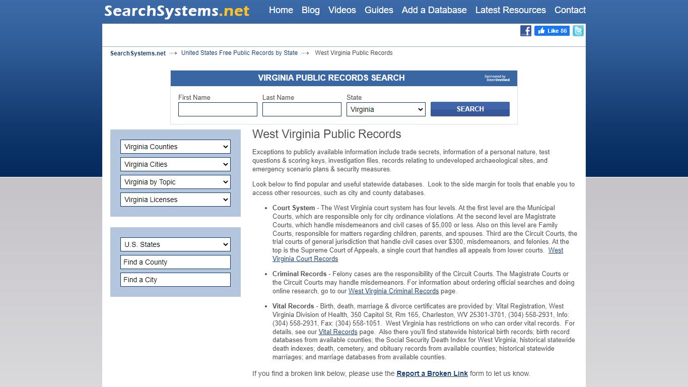 West Virginia Public Records Search
